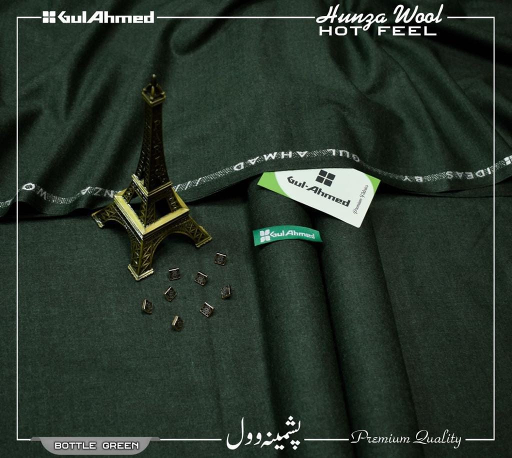 Gul Ahmed Pashmina Wool SOFT LIGHT WOOL | Bottle Green