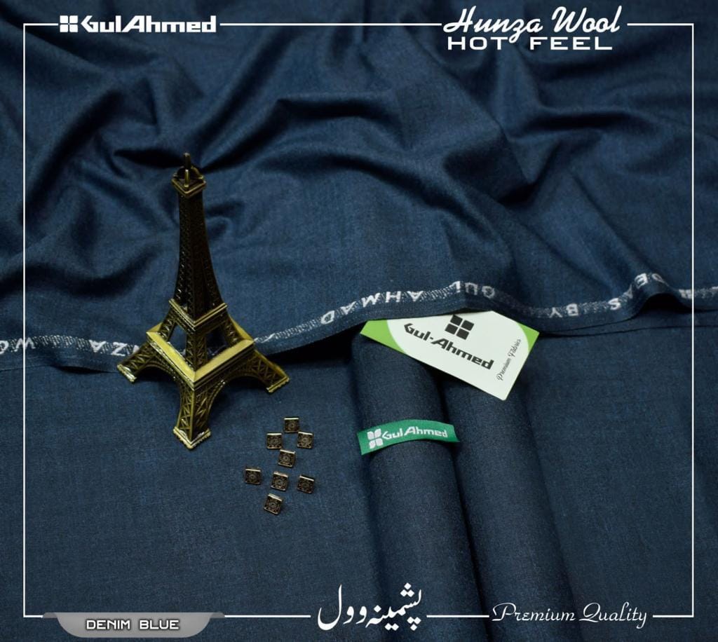 Gul Ahmed Pashmina Wool SOFT LIGHT WOOL | Denim Blue