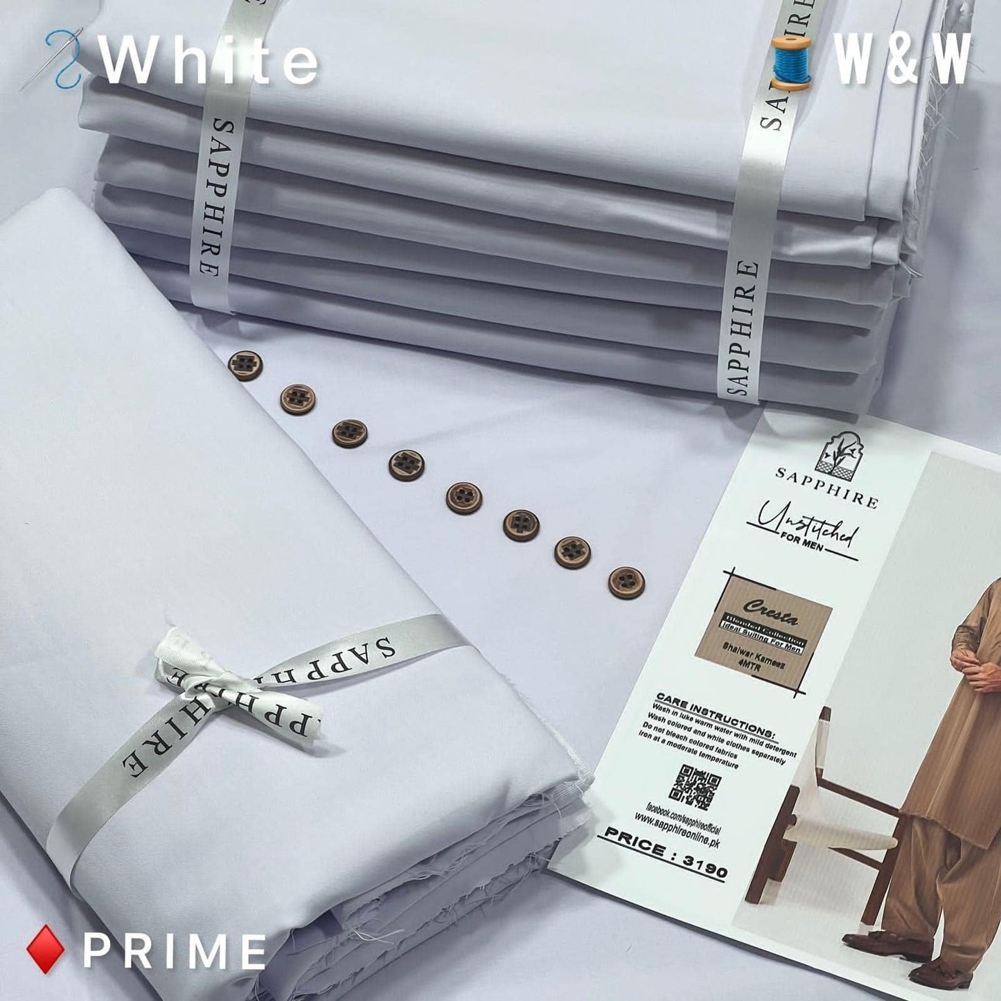 Sapphire Premium Wash & Wear | Pure White