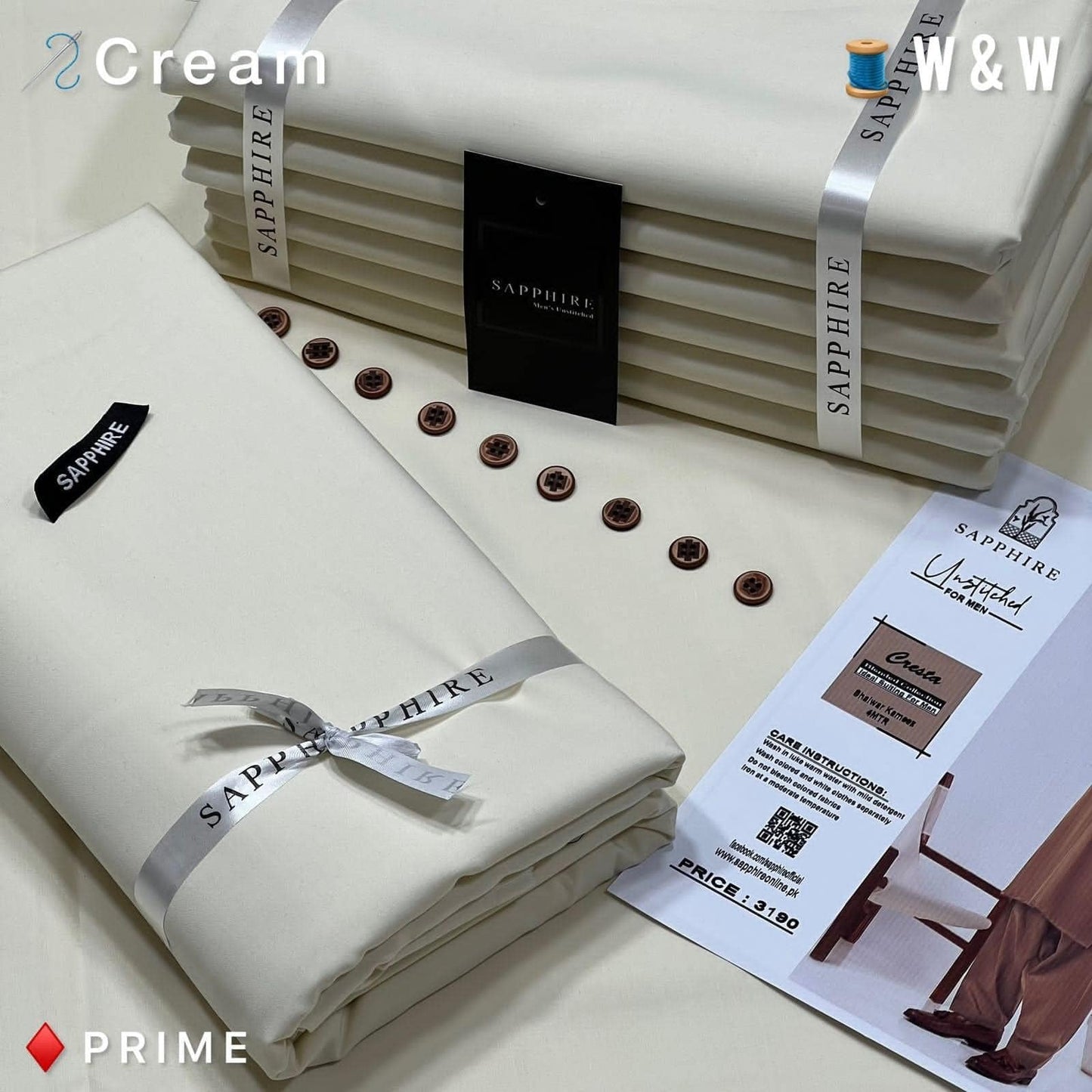 Sapphire Premium Wash & Wear | Cream