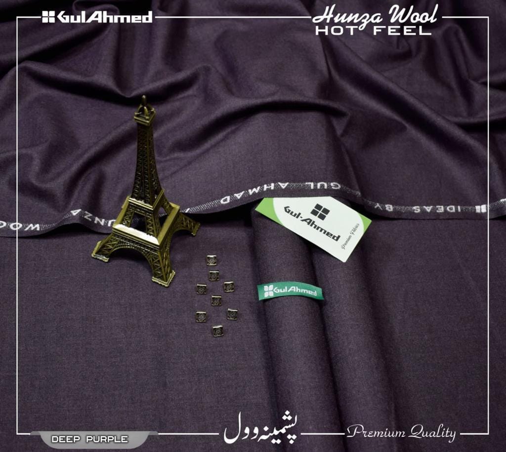 Gul Ahmed Pashmina Wool SOFT LIGHT WOOL | Deep Purple