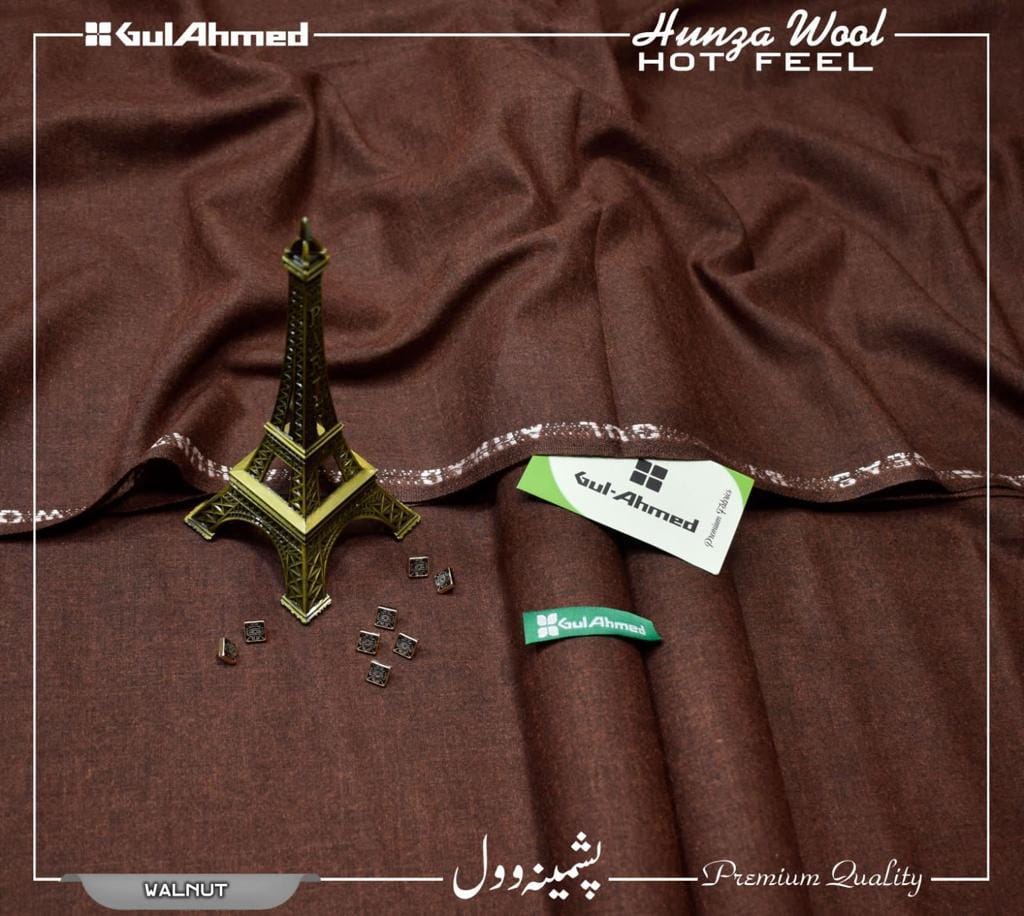 Gul Ahmed Pashmina Wool SOFT LIGHT WOOL | Walnut