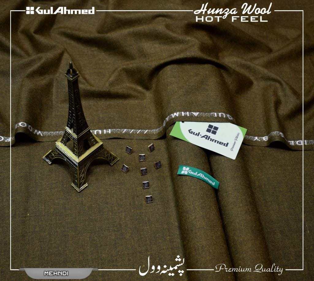 Gul Ahmed Pashmina Wool SOFT LIGHT WOOL | Mehndi