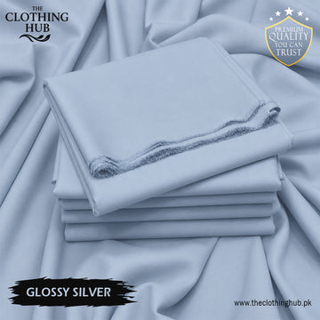 Boski Wash & Wear Suit Fabric – Glossy Silver